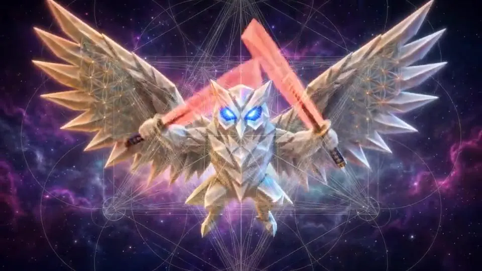 The crystal owl takes both blades